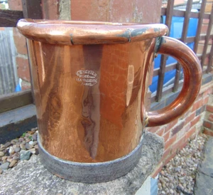 Antique 19th C French Copper 3L Liquid Spirit Liquor Measure Cup E Brehier Paris - Picture 1 of 10