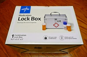 Caja de bloqueo de medicina combinada Medline sostiene segura/organizada hasta 24 botellas - Imagen 1 de 3