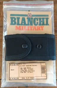 Bianchi M1025 Military Magazine Pouch Double Clip Black NEW S&W Sig Sauer - Picture 1 of 6