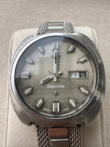 1960s Technos "Supercron" Automatic Vintage Watch, 36mm All Steel Case - Picture 1 of 10