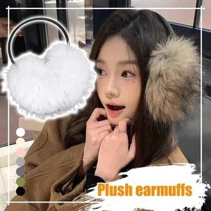 New Soft Faux Mink Fur Earmuffs For Women Y2k Plush Cove Ear Cold L2W8 - Picture 1 of 26