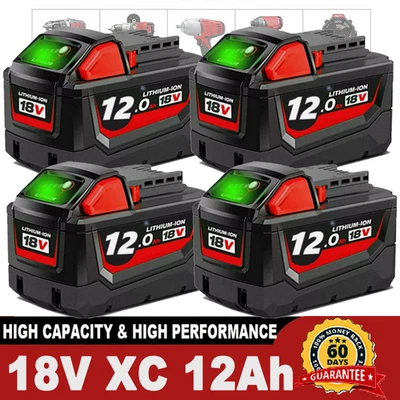 FÜR MI1WAUKEE Original 18V Akku Für Milwaukee M18 XC 12,0Ah Li-Ion 48-11-1860 48-11-1812 DE