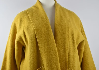 Eileen Fisher Mujer Talla 2X Frente Abierto Amarillo Chal Cuello Abrigo Chaqueta Bolsillos Foto 1 de 4