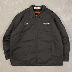 Vintage Firestone Full Zip Workwear Jacket XL Men's Charcoal Grey Company - Picture 1 of 5