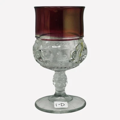 Vtg. Indiana Glass Co Kings Crown Ruby Flash Thumbprint 5 1/2” FREE SHIPPING - Image 1 of 2