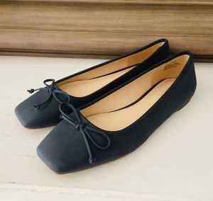Zapatos Liz Claiborne para mujer 9M sin cordones planos azules imitación cuero lazo cuadrado - Imagen 1 de 14