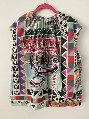 M PRADA Venice Venezia Cotton Top Blouse Women's 42 ITALY AUTH 2004 Iconic Print - Image 1 of 4