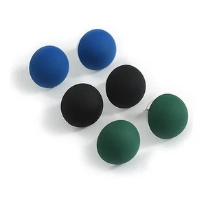 Black/Blue/Green Matte Button Shaped Acrylic Stud Earrings - Set Of 3 Pairs - Picture 1 of 6