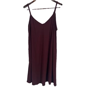 Torrid Women Stretch Challis Mini Slip Dress 3X Wine Lightweight Capsule Minimal - Picture 1 of 10