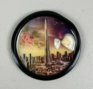 Dubai Magnet (?) Souvenir Burj Khalifa Vintage selten rund - Bild 1 von 3