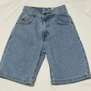 Vtg Little Levi's 560 Orange Tab Kids 7 Slim Loose Fit Denim Shorts Light Wash - Picture 1 of 7