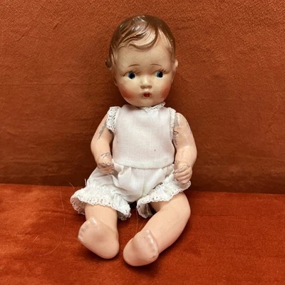 Muñeca bebé vintage 7" Japón Dionne Quintuplet composición cabello moldeado ¡Linda! Foto 1 de 4