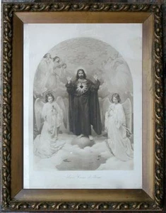 antica rara incisione originale inizi900 Sacre Coeur de Jesus Giorgio Szoldaticz - Picture 1 of 1