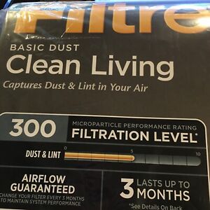 Filtrete Basic Dust Clean Living 16X20X1 300MPR 6 Pack Lasts 3 Months
