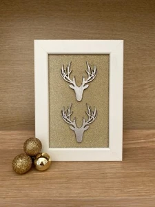 CHRISTMAS FRAME 7" x 5" HANGING OR FREESTANDING WHITE WOOD FRAME - Picture 1 of 2