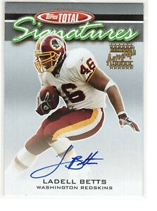 2003 Topps Total Signatures #TS-LB Ladell Betts Washington Redskins Auto Card