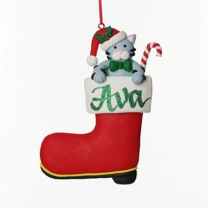 Personalised Pet in Santa Boot Christmas Decoration - Picture 1 of 9