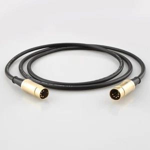 Quad 5 Pin to 5 Pin Din Gold Plated Cable Interconnect Pure OFC Lead - Picture 1 of 8