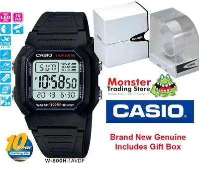 CASIO WATCH VINTAGE RETRO W-800H-1AV W800 W800H W-800 W-800H 12-MONTH WARRANTY - image 1 of 3