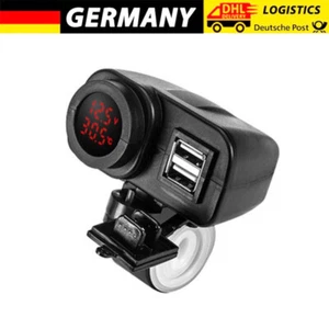 12V Motocykl Kierownica Podwójne gniazdo USB Ładowarka z przełącznikiem Wodoodporna DE - Zdjęcie 1 z 9