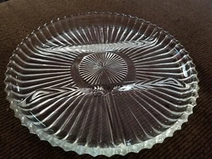 Vintage Indiana Glas geteilt Relish Schale Teller 4 Fächer geripptes Design - Bild 1 von 1