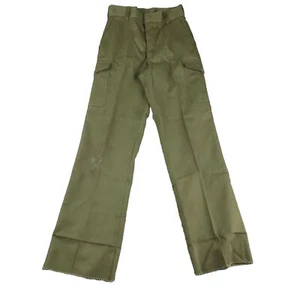 Boy Scouts Of America Pants Boys Small Green Canvas Cargo Unfinished Uniform * - Picture 1 of 17