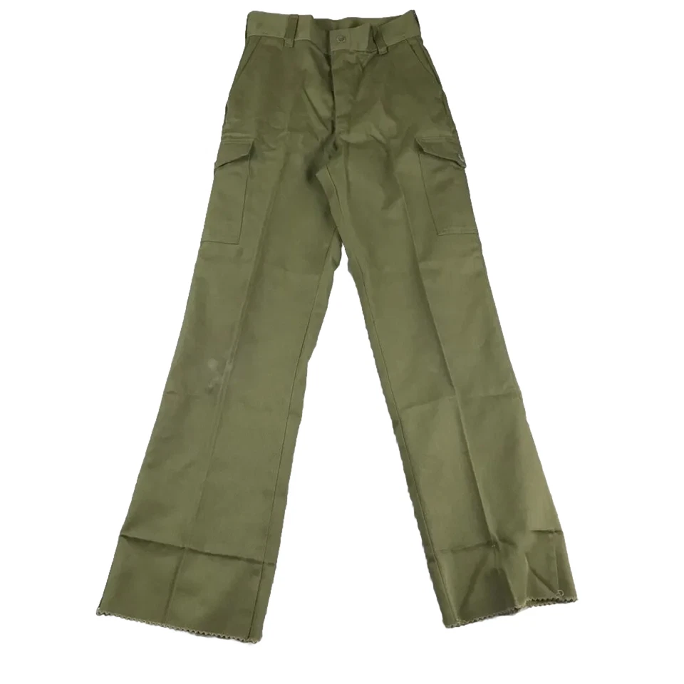 Boy Scouts Of America Pants Boys Small Green Canvas Cargo Unfinished Uniform * - Image 1 of 4