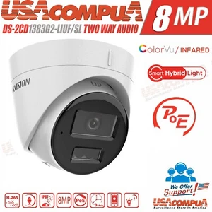 Original DS-2CD1383G2-LIUF/SL 2.8mm 8MP 4K Hybrid Turret IP Cameras 2-way audio - Picture 1 of 8