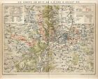 1895 FRANCE SIEGE OF METZ 1870 FRANCO-PRUSSIAN WAR Antique Map