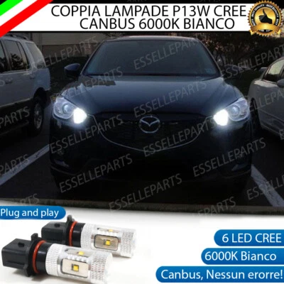 2x LAMPADE P13W LED DRL LUCI DIURNE MAZDA CX-5 CX 5 CANBUS BIANCO GHIACCIO - Immagine 1 di 4