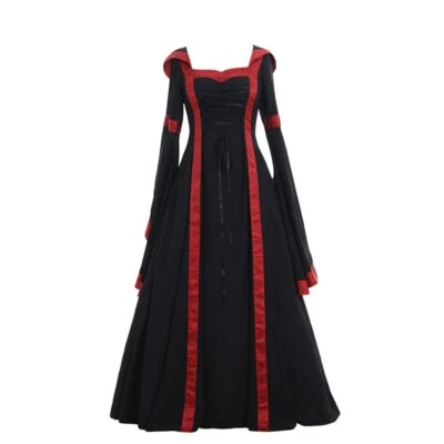 Women's Vintage Victorian Renaissance Gothic Dress Medieval Dress Costume Hooded - Image 1 of 4