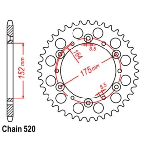 SuperSprox Rear Sprocket 42T for Yamaha YZ125 1980-1998 >520 - Picture 1 of 1