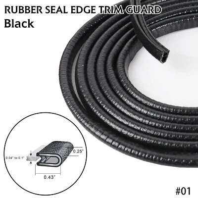 45ft Car Door Edge Rubber Seal U Trim Guards Protect Against Paint Chips Noisy - Image 1 of 4