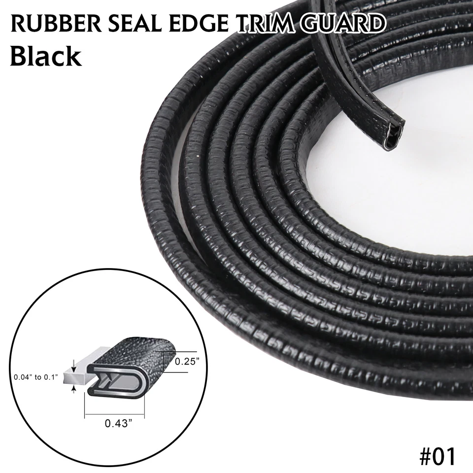 45ft Car Door Edge Rubber Seal U Trim Guards Protect Against Paint Chips Noisy - Image 1 of 4