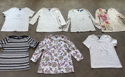 NEW Karen Scott Tops Size L, Size XL, Size PXL Solids, Prints, Floral, Stars NWT - Image 1 of 4