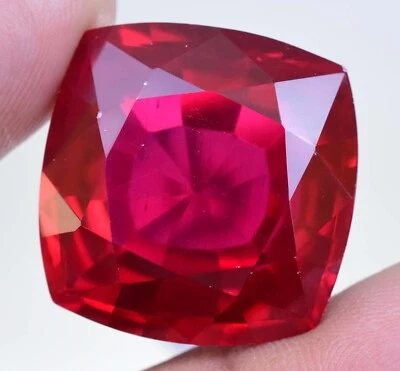 64.65 Ct Natural Mozambique Blood Red Ruby Cushion Stunning Certified Gemstone - Image 1 of 4