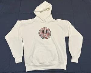 HANES Smile Hoodie Women Size M White  - Picture 1 of 12