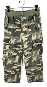 Mini Boden Camo Cargo Pants Boys Size 10 Green Brown Pull On Military Pockets - Picture 1 of 10