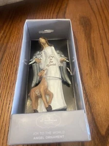 St. Nicholas Square Joy to the World Angel Figurine & Deer Ornament New Tag - Picture 1 of 4