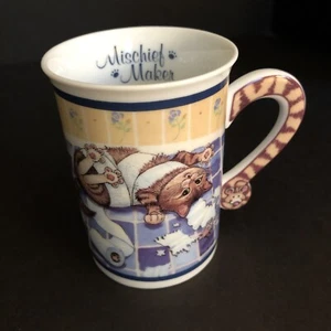 Danbury Mint Gary Patterson Comical Cats Porcelain Mug/ Cup, MISCHIEF MAKER - Imagen 1 de 7