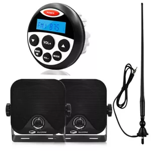 Ricevitore Stereo Marino Impermeabile Bluetooth Radio Barca + Altoparlanti 4" + Antenna - Foto 1 di 12