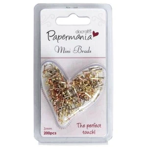 200 x Papermania Metallics Mini Runde Brads 3mm Verschiedene Glanz Scrapbooking - Bild 1 von 1