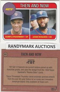 Amed Rosario Darryl Strawberry METS TOPPS 2018 THROWBACK THEN AND NOW 1969 TBT69