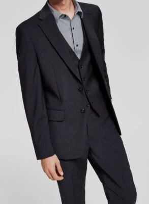 Calvin Klein Men's Gray Slim-Fit Wool 3-Piece Suit Jacket Vest Pants Size 36S - Image 1 of 4