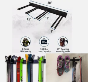 Ski Snowboard Aufbewahrung Regal Wandbehang Haus Garage Schuppen Organizer Platzsparer - Bild 1 von 9