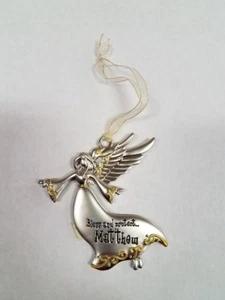 Spoontiques Pewter Angel Ornament - Imprinted  "Bless and Protect Matthew"  - Picture 1 of 1