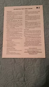 American Railroad Train Collectible 1950s Poster M2 Teacher Aid Locomotives - Picture 1 of 6
