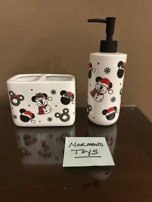 Disney Mickey Mouse Snowman Wreaths Holiday Toothbrush and Soap Dispenser Set - Image 1 of 4
