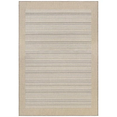Monaco Indoor Outdoor Area Rug – 3'9" x 5'5" in Cocoa Natural-Ivory, Durable ... - Image 1 of 4