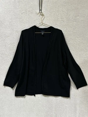 Lands End 3X Travelers Jacket Women's Open Front Black Packable Cardigan Duster - Image 1 of 4